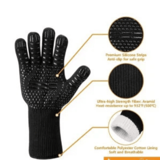 Guantes BBQ de Alta Temperatura para Parrilla, Asado y Barril