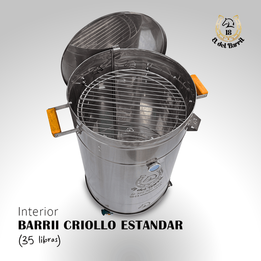 Barril Asador 35 LB Combo Mundialista Premium en Acero Inoxidable BBQ