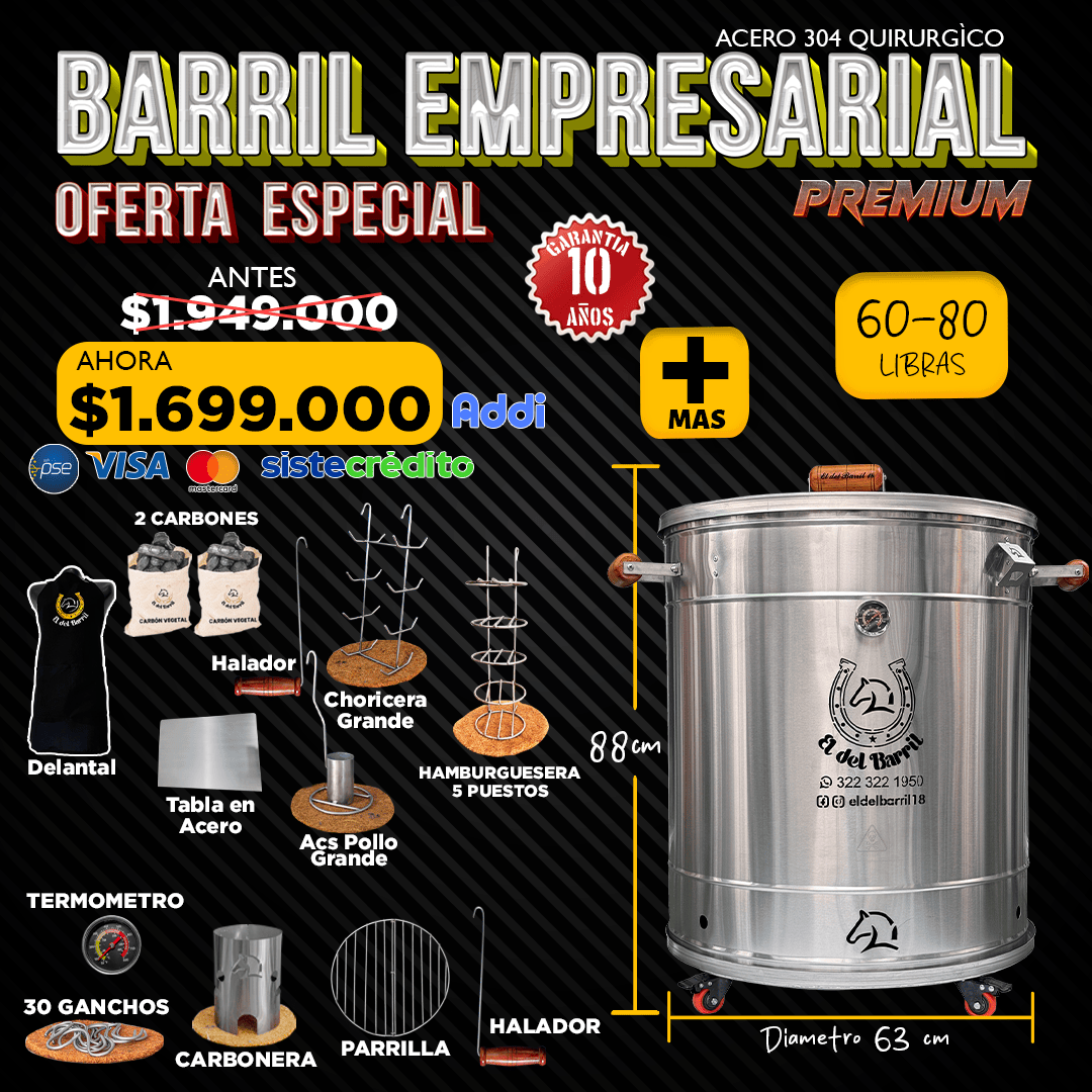 Combo Barril Empresarial Premium 60 - 80 lb