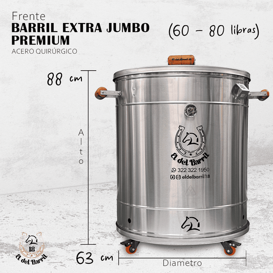 Barril Ahumador 80 Libras en Acero Inoxidable – Combo Parrillero Profesional