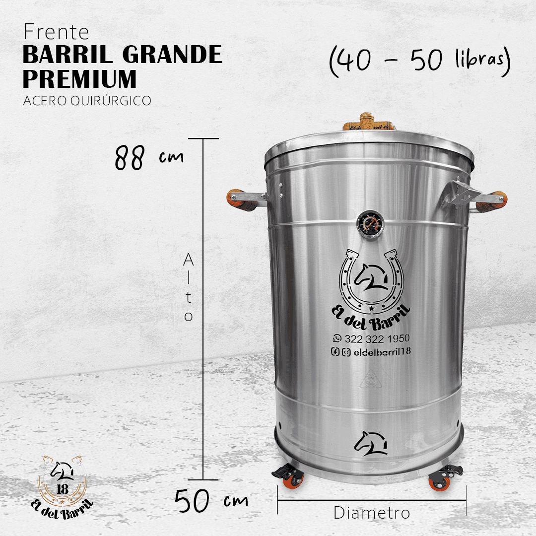 Barril Asador Grande BBQ 50 Libras | Combo Finquero Premium