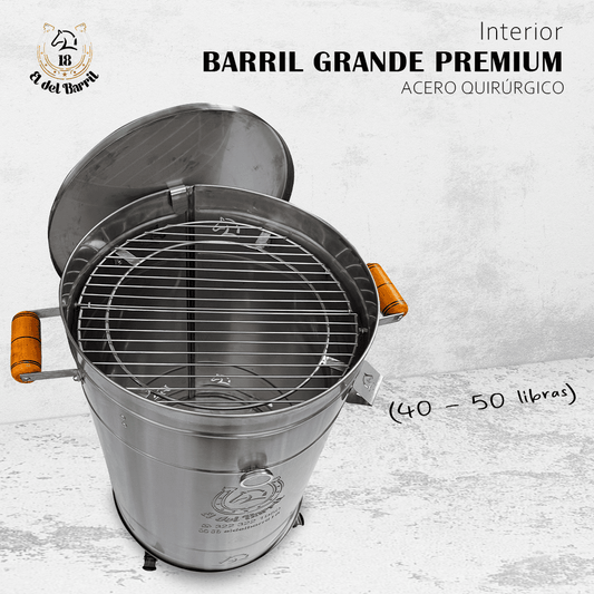 Barril Asador Grande BBQ 50 Libras | Combo Finquero Premium