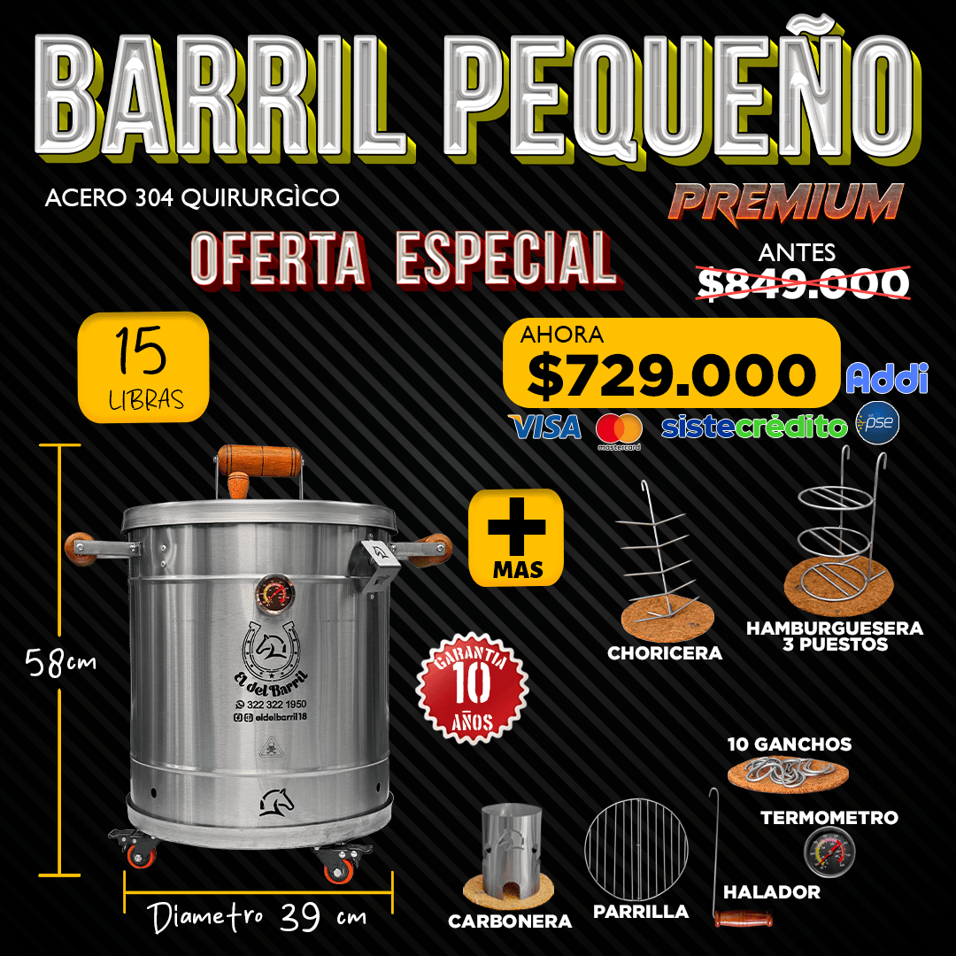 Combo Barril Pequeño Premium 15 lb