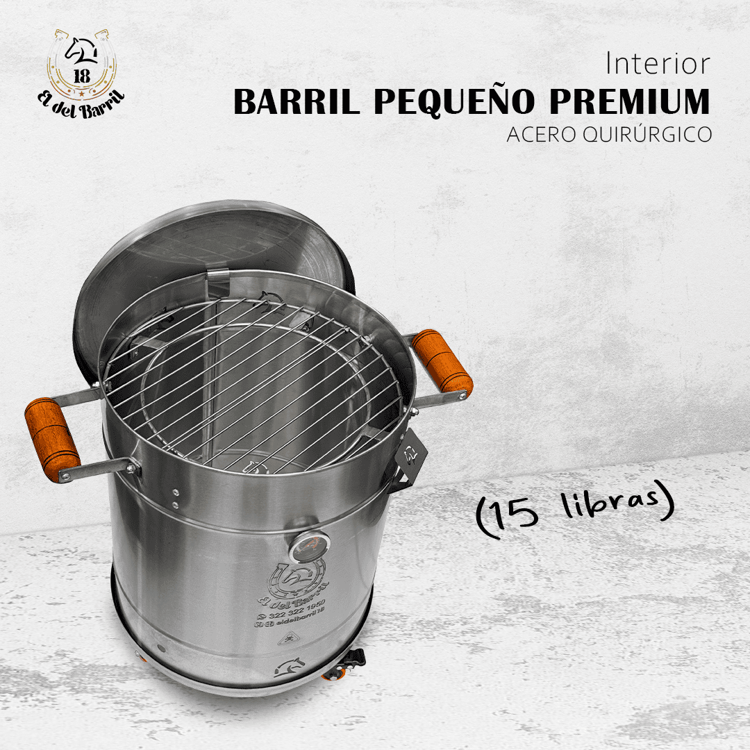 Barril Asador Pequeño 15 LB BBQ | Combo Premium para Apartamento