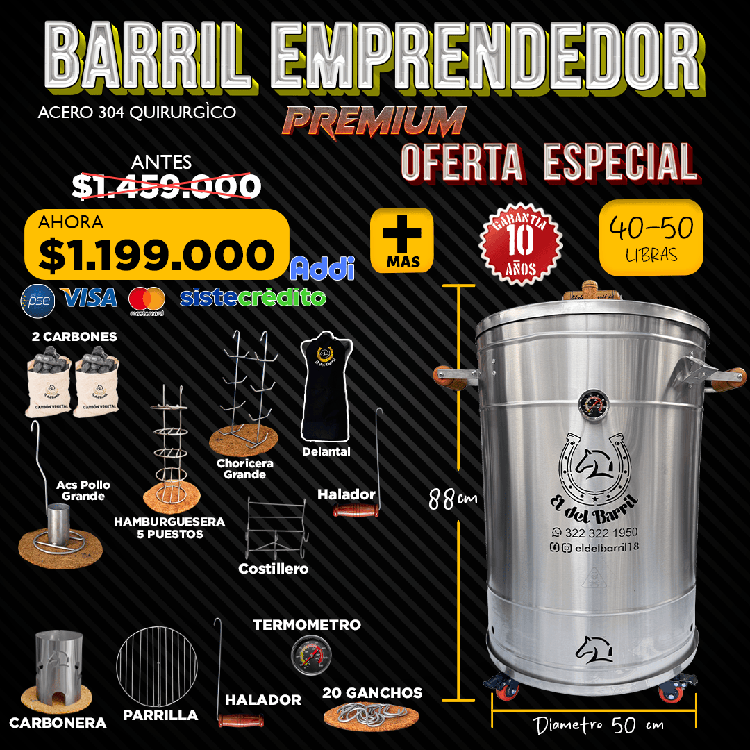 Combo Barril Emprendedor Premium 40 - 50 lb