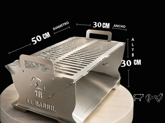 Asador Portátil en Acero Inoxidable | El Del Barril 18