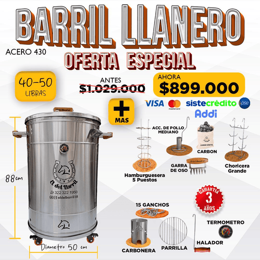 Combo Barril llanero 40 - 50 lb