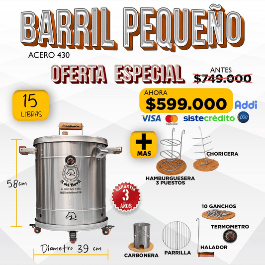 Combo Barril Pequeño 15 lb