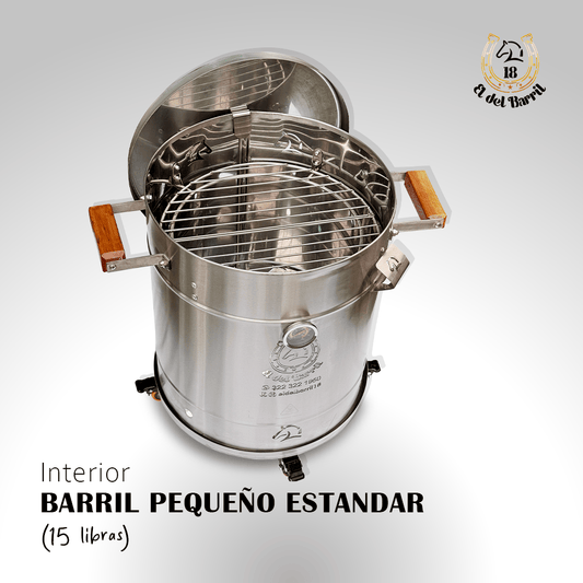 COMBO BARRIL APARTAMENTERO 15 A 20 LB EN ACERO INOXIDABLE –  ASADOR | EL DEL BARRIL 18