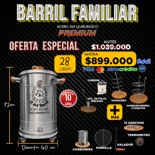 Combo Barril Familiar Premium 28 lb