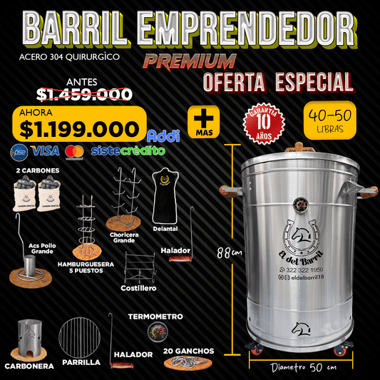 Combo Barril Emprendedor Premium 40 - 50 lb
