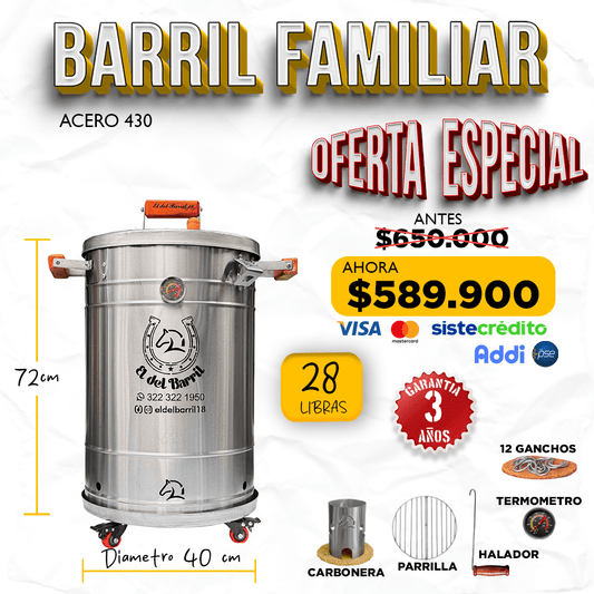 Barril Familiar 28 lb