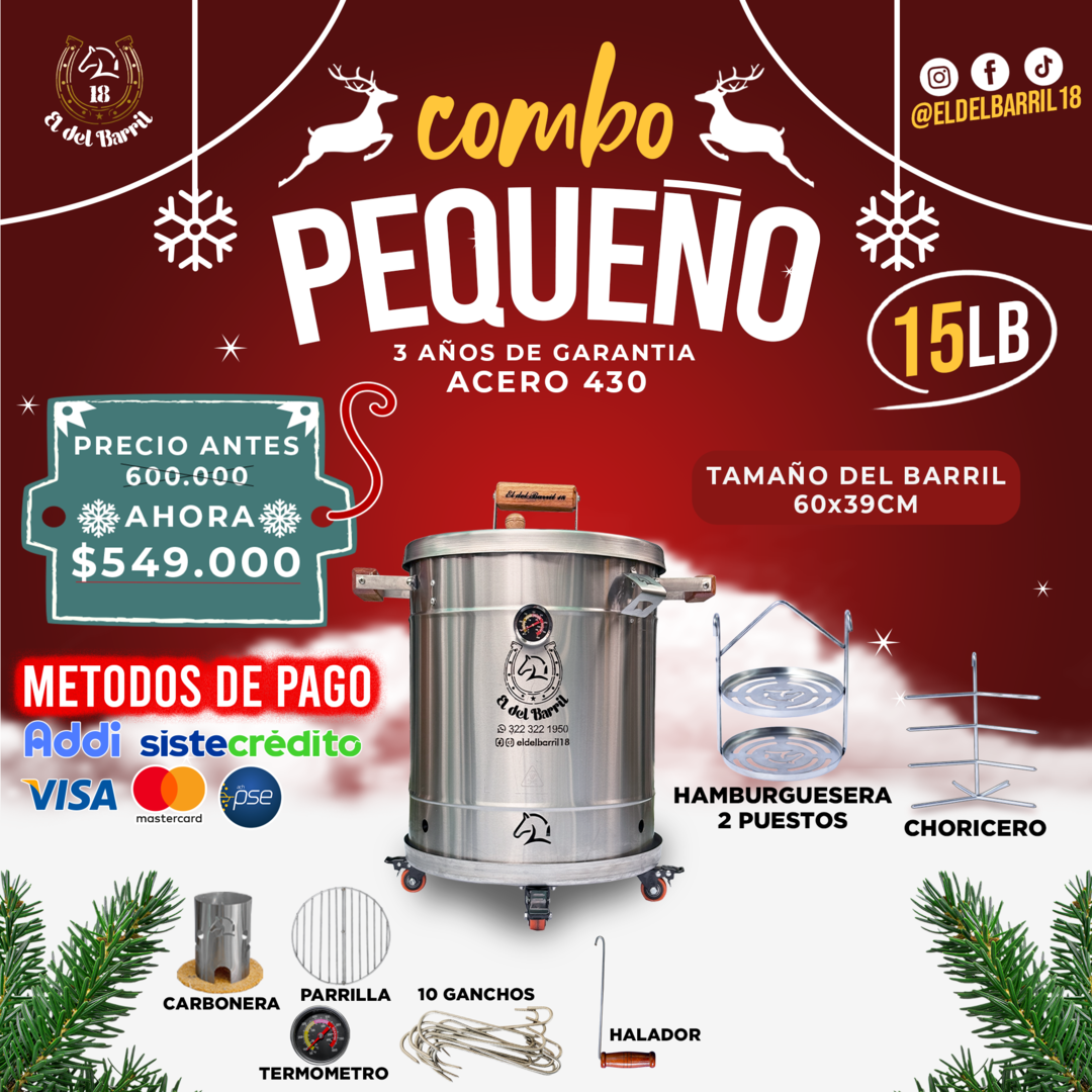 Combo Barril Pequeño 15 lb